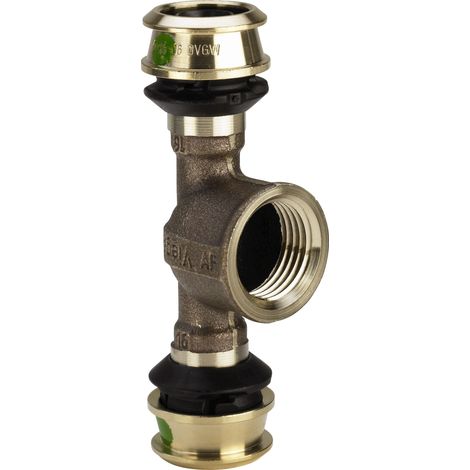 Pièce en T avec SC Raxofix 5317 en bronze silicium 20 mm x Rp 1/2 x 20 mm