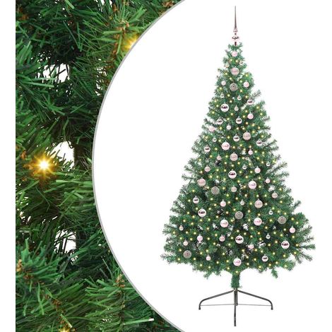 Sapin de Noël  Arbre de Noël artificiel pré-éclairé Vert 240 cm PVC (1/5)