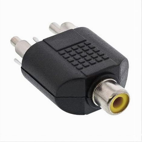 MaxTech - Connettore Adattatore Splitter A Y Audio 2 X Rca Maschio A Rca Femmina C-050 - (1/5)