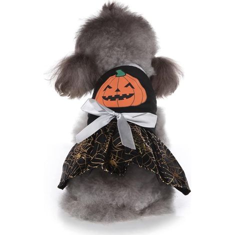Halloween Chien Robes Jupe Citrouille araignée vêtements pour Animaux de Compagnie Costume pour Chiot Chats Cosplay(S) (1/4)