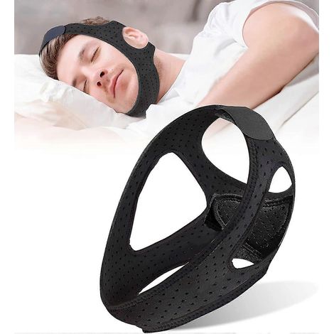 Mentonnière anti-ronflement, compatible avec les appareils CPAP, solution efficace contre le ronflement, mentonnière ajustable et respirante (1/4)