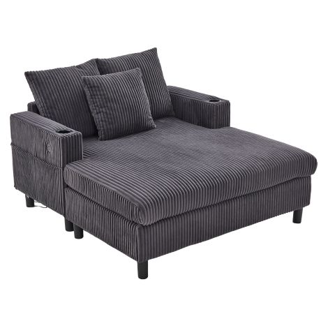 Chaise longue confort avec éclairage LED USB et porte-gobelets (1/5)