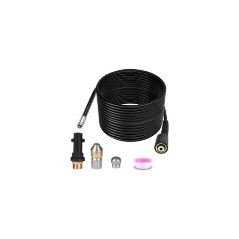 15m Déboucheur Canalisation Pour Karcher Nettoyeur Haute Pression Déboucheur Canalisation Professionnel Compatible K2-K7/HD/HDS 180Bar 60C°