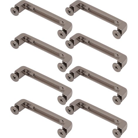 Lot de 20 boucles de pont carrées en alliage de zinc pour la maroquinerie, 38,5 x 7 x 6,5 mm, avec vis PH, noires. (1/5)