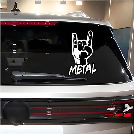 Autocollant Réfléchissant Arrière Voitures, Autocollant Caravan Laptop Voiture, Autocollant Camion Métal Rock on, Stickers Signe Panneau Rock Metal Fun Windows Autocollants Universal