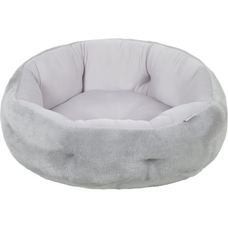 CHICFURN Cama para gatos reversible de 62 x 62 x 21 cm, color gris claro, con borde de apoyo, suave y fresca, ideal para interiores y gatos de hasta 5 kg (1/5)