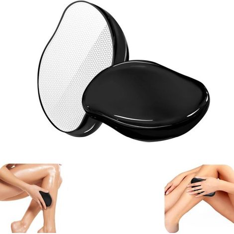 Épilateur manuel épilateur pour bras épilateur pour jambes exfoliant (noir, 10,7 x 6,5 cm) (1/5)