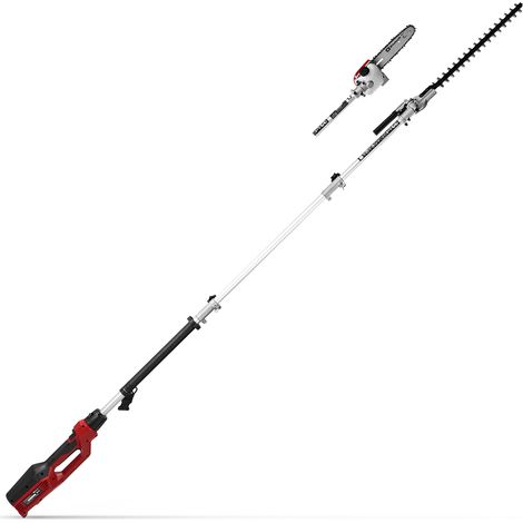 Einhell Elektrische Stab-Heckenschere/-Säge GC-HC 90/2046 T (900 W, 41,2 cm Schnittlänge Heckenschere, 18 cm Schnittlänge Kettensäge, bis 2,60 m Stiel)