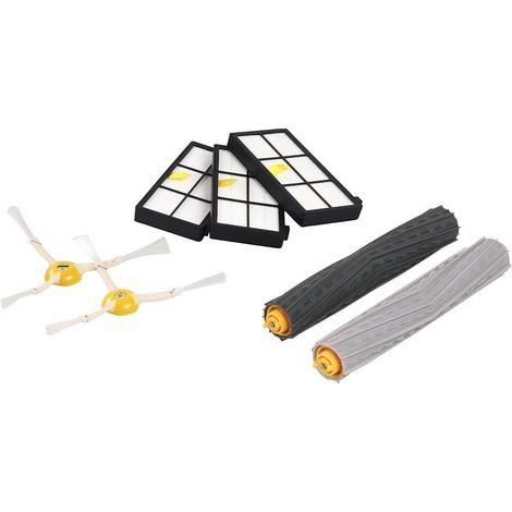 Kit de repuestos para aspiradoras robot iRobot Roomba serie 8/9, juego de 6 piezas (1 juego de cepillos principales + 2 cepillos laterales + 3 filtros) (1/5)
