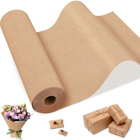 Kraftpapier, natürlich recycelbar, Rolle 30 cm x 35 m, 75 g/m², reißfest, Geschenkpapier, Kraftpapier zum Füllen von Verpackungen und zum Verpacken von Paketen (1/5)