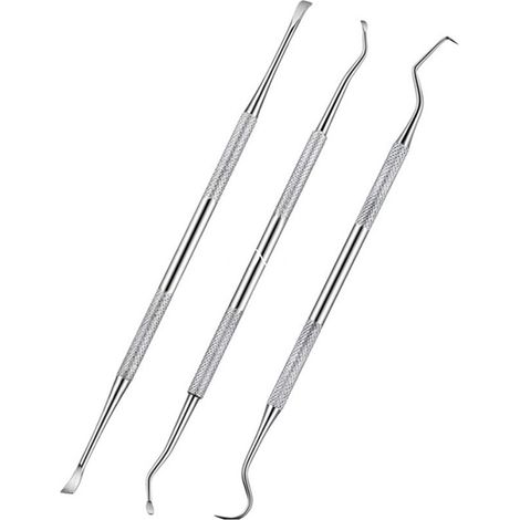 Outil De Nettoyage Dentaire Pour Chien - Cure-Dent Courbée Et Racloir À Double Tête En Acier Inoxydable - Kit 3 Pièces (1/5)