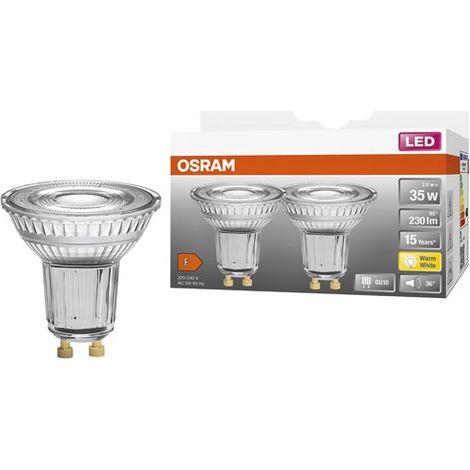 OSRAM - Spot par16 led36 verre 2.6w gu10 230lm 2700k chaud boite x2