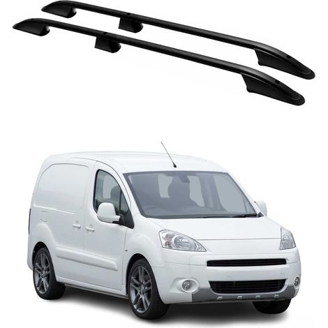 OMAC Barres de Toit longitudinales pour Citroen Berlingo 2008-2018 L1 Aluminium Noir (1/5)