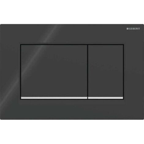 Sigma20 (ex Sigma30) square toilet flushing plate for double-button flushing: black. bright chrome (115.883.KM.1) (1/4)