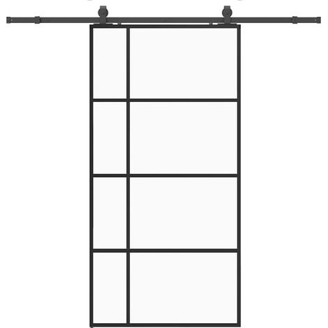 Maison Exclusive - Schiebetür mit Beschlag Schwarz 102,5x205 cm E