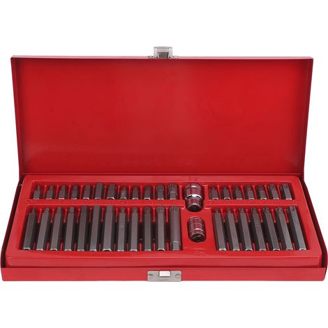 40-teiliges CRV Torx-Sechskant-Bit-Set (1/2" und 3/8") mit Aufbewahrungskoffer für Schlagbohrmaschinen (1/5)