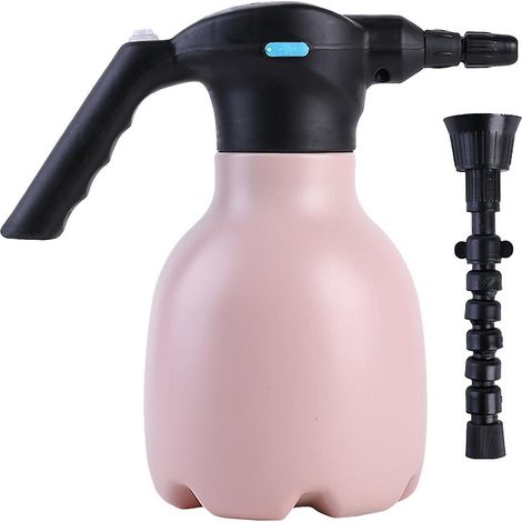 Automatischer Gartensprüher, 1,5 l, elektrischer Pflanzenvernebler, USB-Sprühflasche, Gießkanne mit 2 Sprühdüsen, 2-teilig, pink