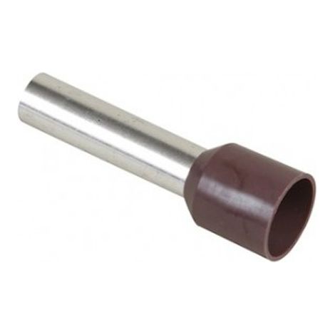 Embout isolé électrique 10mm² marron – Cuivre étamé pour conductivité optimale – Sachet de 100 – Compatible fils souples 0,5 à 95mm² – Hilpress