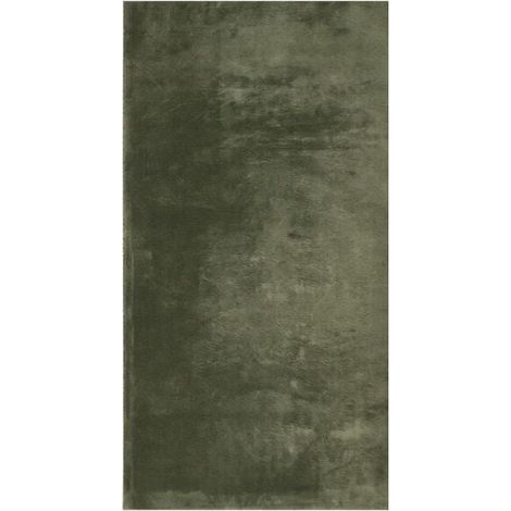 Tapis HUARTE doux à poils courts, lavable, vert forêt, 60 x 110 cm (1/5)