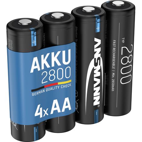 ANSMANN Akku Mignon AA, min. 2650 mAh 1,2V, 4 Stück, hohe Kapazität