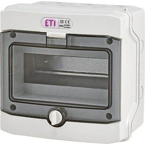 ETI ECH-4G DISTRIBUTEUR EN SAILLIE 1 RANGÉE 4 MODULES POUR PIÈCES HUMIDES IP65 001101061