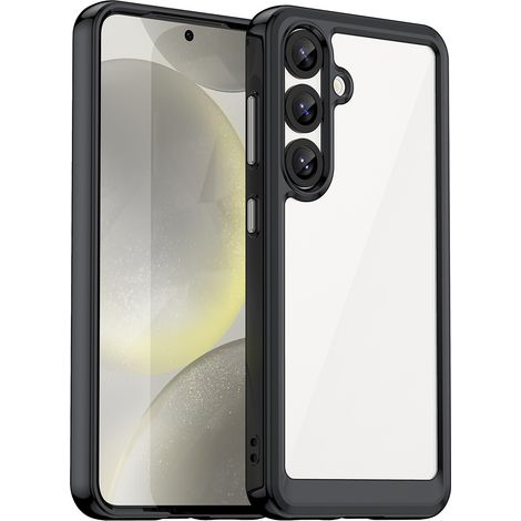 Coque Espace pour Samsung Galaxy S25 Edge avec cadre flexible - Noire (1/5)