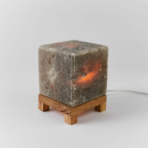 Lampada di Sale Himalayano Grigio naturale a forma di Cubo 4Kg (1/3)