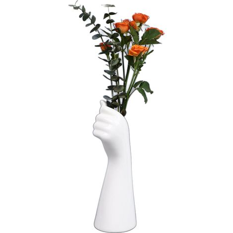Vase de main céramique en forme de bras humain Noir Grande Décoratif (1/5)