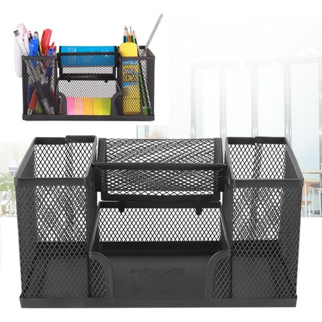 Porte-crayons de bureau multifonction, organisateur de stylos et fournitures, accessoire de rangement pratique (1/5)