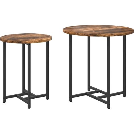 Maison Exclusive - Beistelltisch-Set 2 pcs Geräucherte Eiche und