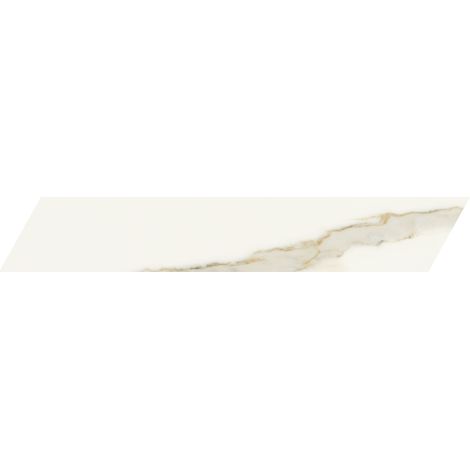 Carrelage sol / mur chevron effet marbre beige 7,4X45 cm - SCULTOREA Calacatta oro fino chevron J472 (vendu par boite de 0,87m2) (1/3)