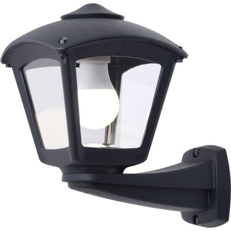 Applique murale moderne top light lerici ap e27 led ip55 en résine pmma, finition métal noir (1/5)