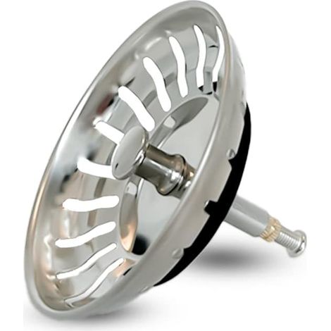 Panier Filtre Évier Bouchon Drain - Acier Inoxydable 304 - Hauteur Réglable - Convient Éviers À Excentrique - 20 Fentes - 1 Pièce