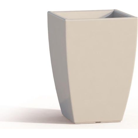 Vaso arredo interno ed esterno prisma square bianco 50 cm