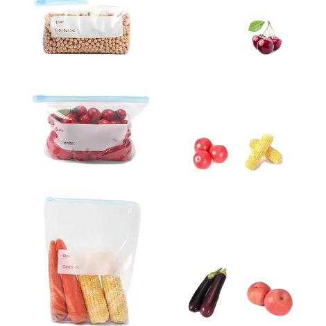 Lebensmittelaufbewahrungsbeutel, wiederverwendbar, auslaufsicher, 45Pcs (1/2)