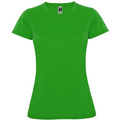 Camiseta técnica entallada manga corta de escote redondo con cubrecosturas MONTECARLO WOMAN XL Verde helecho