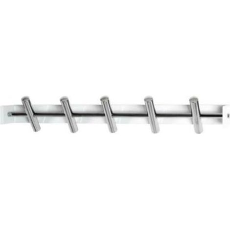 Patère murale coloris chromé en acier - L 60 x P 10 x H 10 cm -PEGANE-