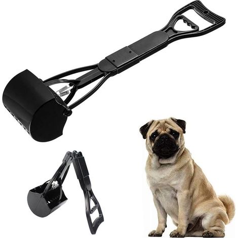 Ramasse-crottes portable à long manche pour chiens de toutes tailles, matériau haute résistance et ressort durable, idéal pour pelouses, gazon, terre et gravier. (1/4)