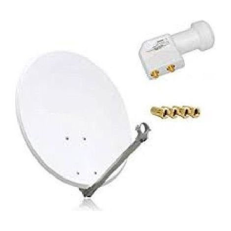 Parabole Satellite - HDME - 70CM - Fibre Composite - LNB TWIN 0,1DB - Couleur Blanche