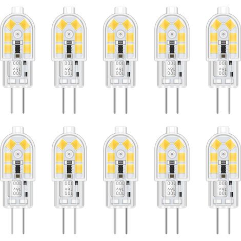 XEPHO Ampoules LED G4 2W 12V AC/DC 6000K blanc froid, 200lm, remplace 10-20W halogène, culot à broches, non dimmable, hotte aspirante, lot de 10 (1/5)