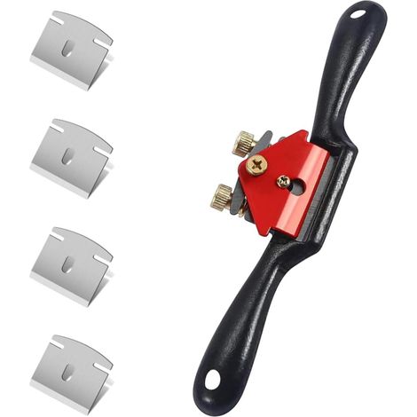 Rabots à main de 22,9 cm pour le travail du bois, outil rayons réglables avec 4 lames rechange, outils bois les amateurs et bricolage manuel - (1/5)