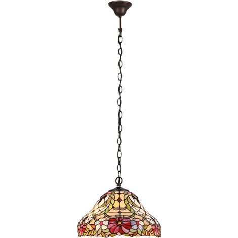 Lampada a sospensione vetro metallo bronzo Mirella / bunt Ø41cm H: 120cm (1/5)