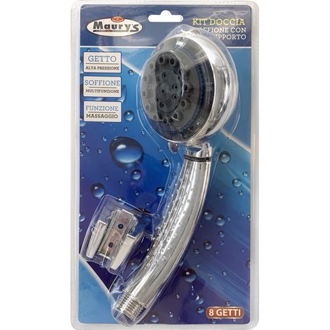MAURY'S KIT DOCCIA SOFFIONE CON SUPPORTO 8 FUNZIONI (1/2)