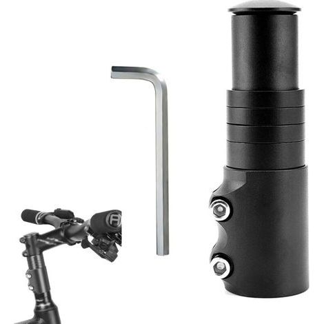 Rehausse de potence vélo VTT et route – adaptateur réglable pour hauteur de guidon – compatible 1 1/8″ – inclut clé Allen (1/4)