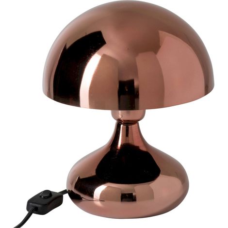 Lampe de table ronde en métal cuivre brillant - cuivre brillant (1/5)
