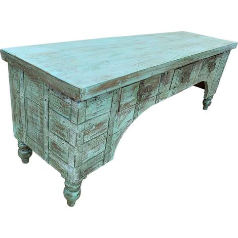 Mueble bajo de madera artesanal 165-175x45x57h cm