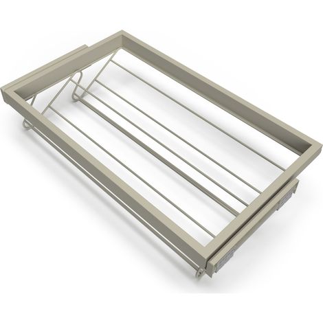 Emuca Set aus Metall Schuh-Regal set und Rahmen mit sanften Schließen Auszüge für Garderobe, verstellbar, Modul 800mm, Steingrau (1/5)