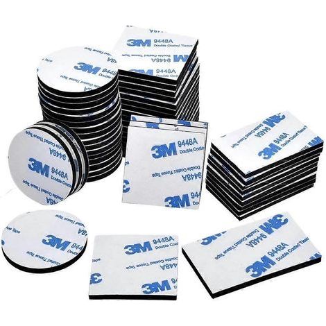 Hochleistungsfähiges doppelseitiges Klebeband, 3M doppelseitiges Schaumstoffklebeband, 60 Blatt pro Packung, geeignet für Böden, Türen, Kunststoff, Glas und Metall (D) (1/5)