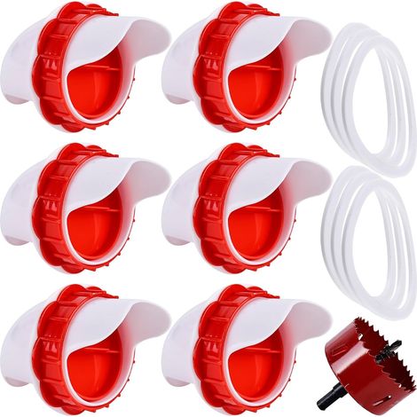Gobelets d'eau pour Poulet (Paquet de 6), Abreuvoir Automatique pour Poulet, système Anti-Fuite, Contient 50% d'eau en Plus, Convient aux Poussins, Canard, caille, Dinde