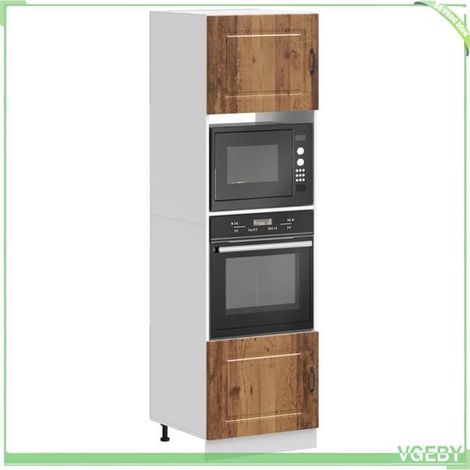 Armoire de four - Kalmar - Bois d'ingénierie - Vieux bois - 60 x 57 x 207 cm (1/5)